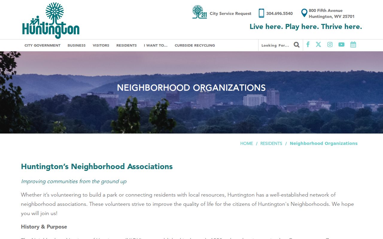 Huntington neighbors association and community contacts