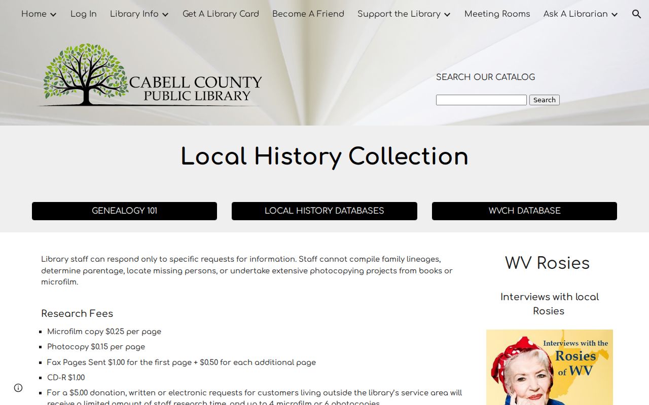 Huntington city directory research at Cabell County Public Library Local History